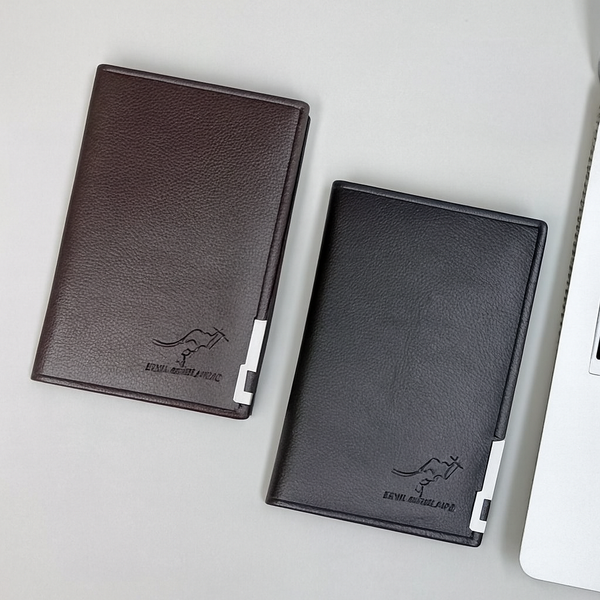 Slim And Smart Leather Kangroo Wallet Stylish Design Durable Material Multiple Compartments Secure Closure Convenient Daily Use - Black